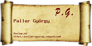 Paller György névjegykártya